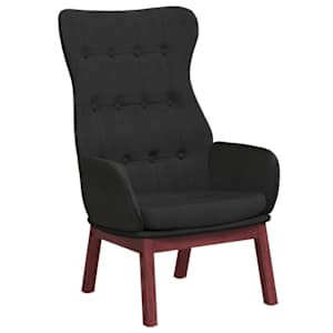 Relaxační židle černá textil - obrázek 2