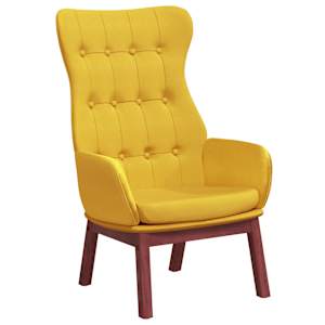 Relaxační křeslo hořčicově žluté textil - obrázek 2