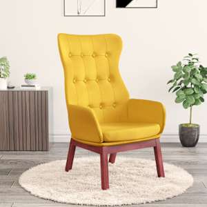 Relaxační křeslo hořčicově žluté textil - obrázek 1