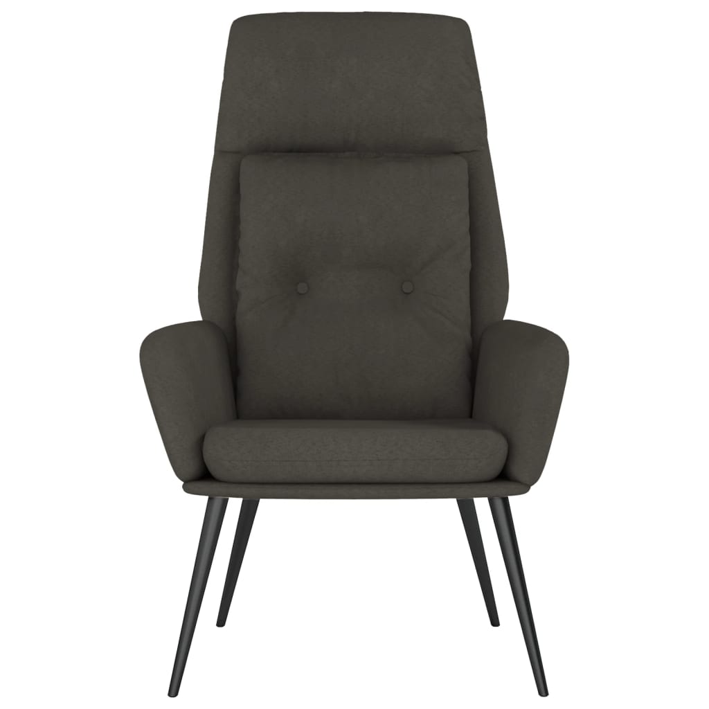 vidaXL Sillón de relax de cuero sintético de ante gris oscuro