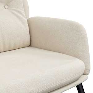 Relaxační křeslo krémové umělá broušená kůže - obrázek 6