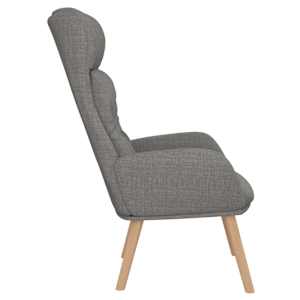 Relaxační křeslo světle šedé textil - obrázek 4
