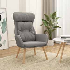 Relaxační křeslo světle šedé textil - obrázek 1