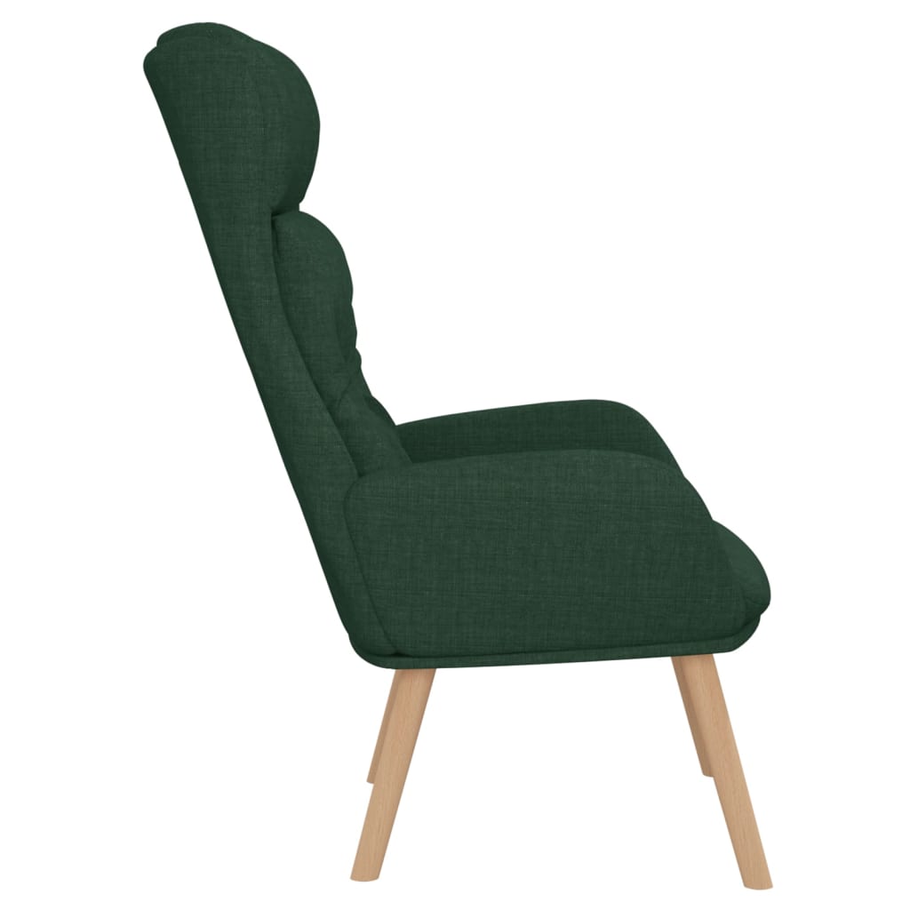 Scaun de relaxare, verde închis, material textil