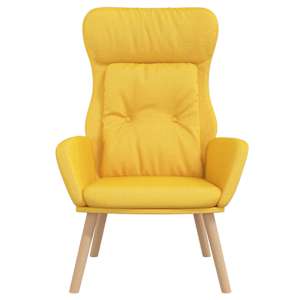 Relaxační křeslo hořčicově žluté textil - obrázek 3