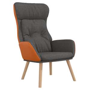 Relaxační křeslo tmavě šedé textil a PVC - obrázek 2