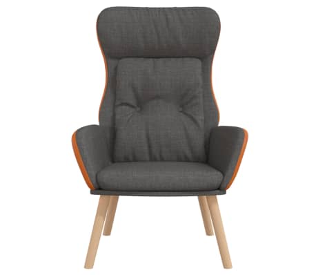 vidaXL Relaxstoel stof en PVC donkergrijs