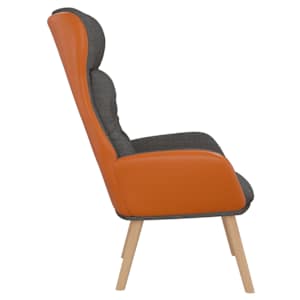 Relaxační křeslo tmavě šedé textil a PVC - obrázek 4