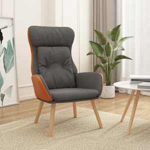 Relaxační křeslo tmavě šedé textil a PVC - obrázek 1