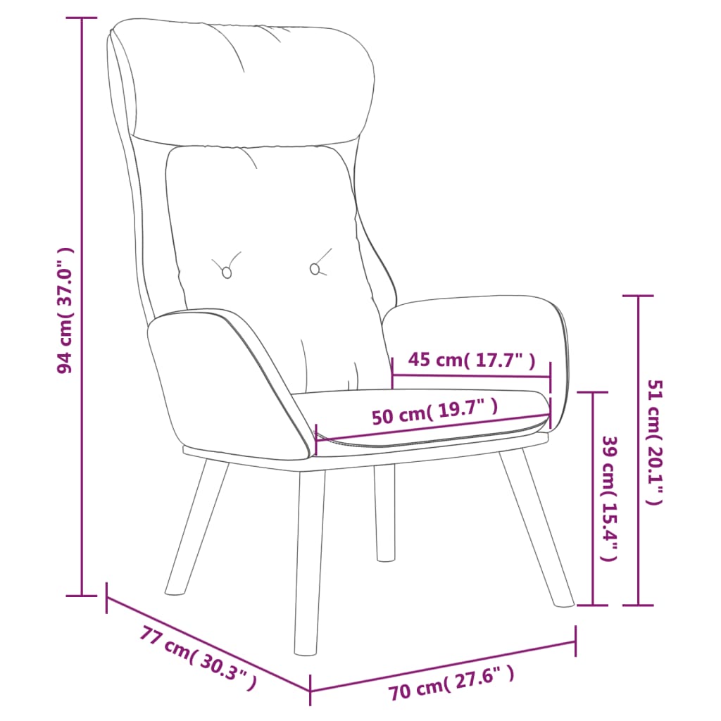 Relaxační křeslo hnědé textil a PVC