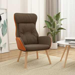 Relaxační křeslo hnědé textil a PVC - obrázek 1