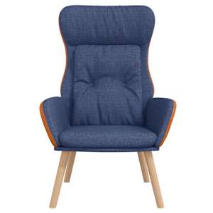 Relaxační křeslo modré textil a PVC - obrázek 3