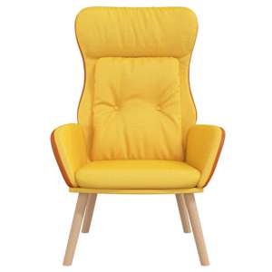 Relaxační křeslo hořčicově žluté textil a PVC - obrázek 3
