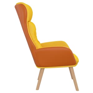 Relaxační křeslo hořčicově žluté textil a PVC - obrázek 4