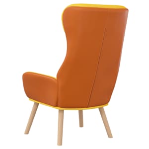 Relaxační křeslo hořčicově žluté textil a PVC - obrázek 5