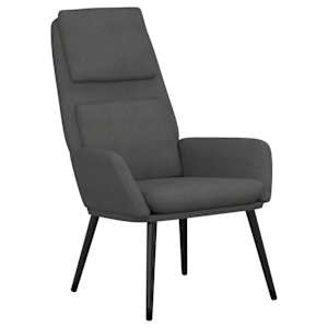 Relaxační židle tmavě šedá textil - obrázek 2