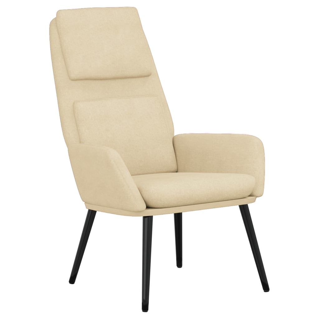 vidaXL Relaxační židle krémová textil