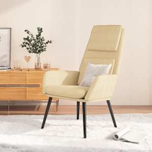 Relaxační židle krémová textil - obrázek 1