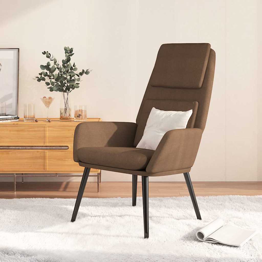 vidaXL Fotel, br�zowy, obity tkanin�
