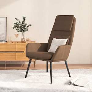 Relaxační křeslo hnědé textil - obrázek 1