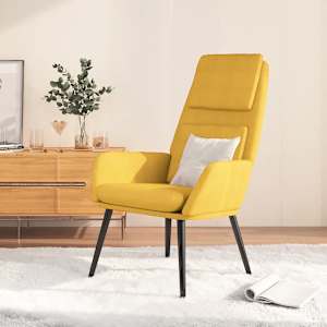 Relaxační křeslo hořčicově žluté textil - obrázek 1