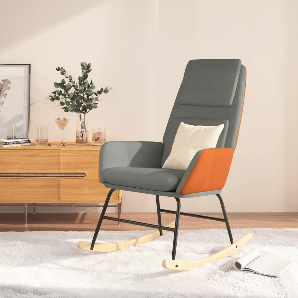 vida XL Schaukelstuhl Hellgrau Stoff