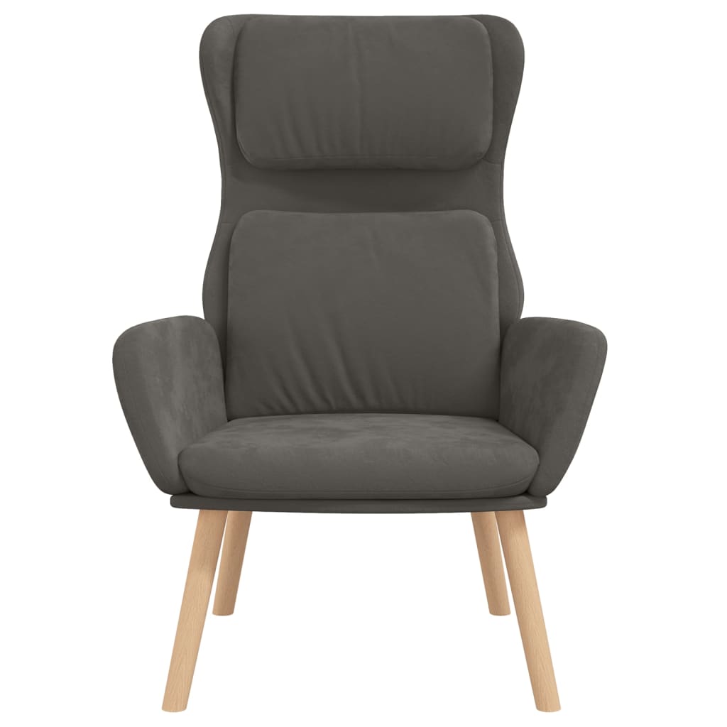 vidaXL Relaxstoel fluweel donkergrijs afbeelding