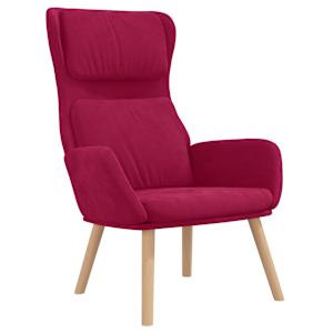 Relaxační křeslo vínové samet - obrázek 2