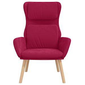 Relaxační křeslo vínové samet - obrázek 3