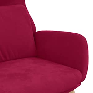 Relaxační křeslo vínové samet - obrázek 6