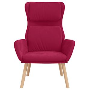 vidaXL Sill&oacute;n de relax de terciopelo rojo vino tinto