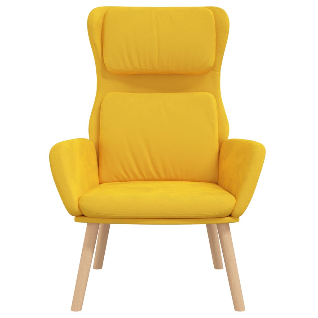 vidaXL Relaxstoel fluweel mosterdgeel afbeelding