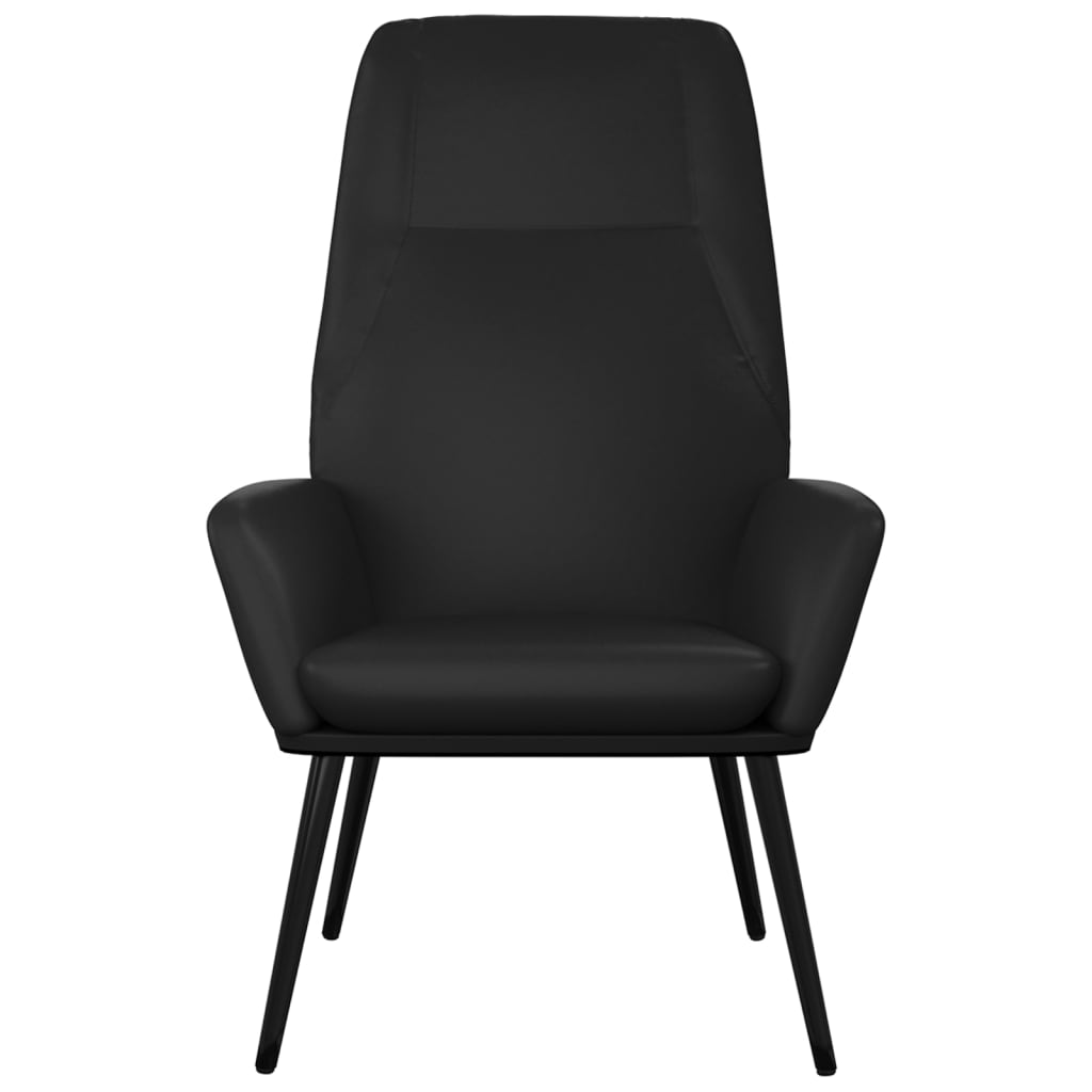 vidaXL Cadeira de descanso couro artificial preto brilhante