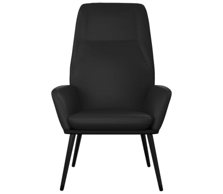 vidaXL Cadeira de descanso couro artificial preto brilhante