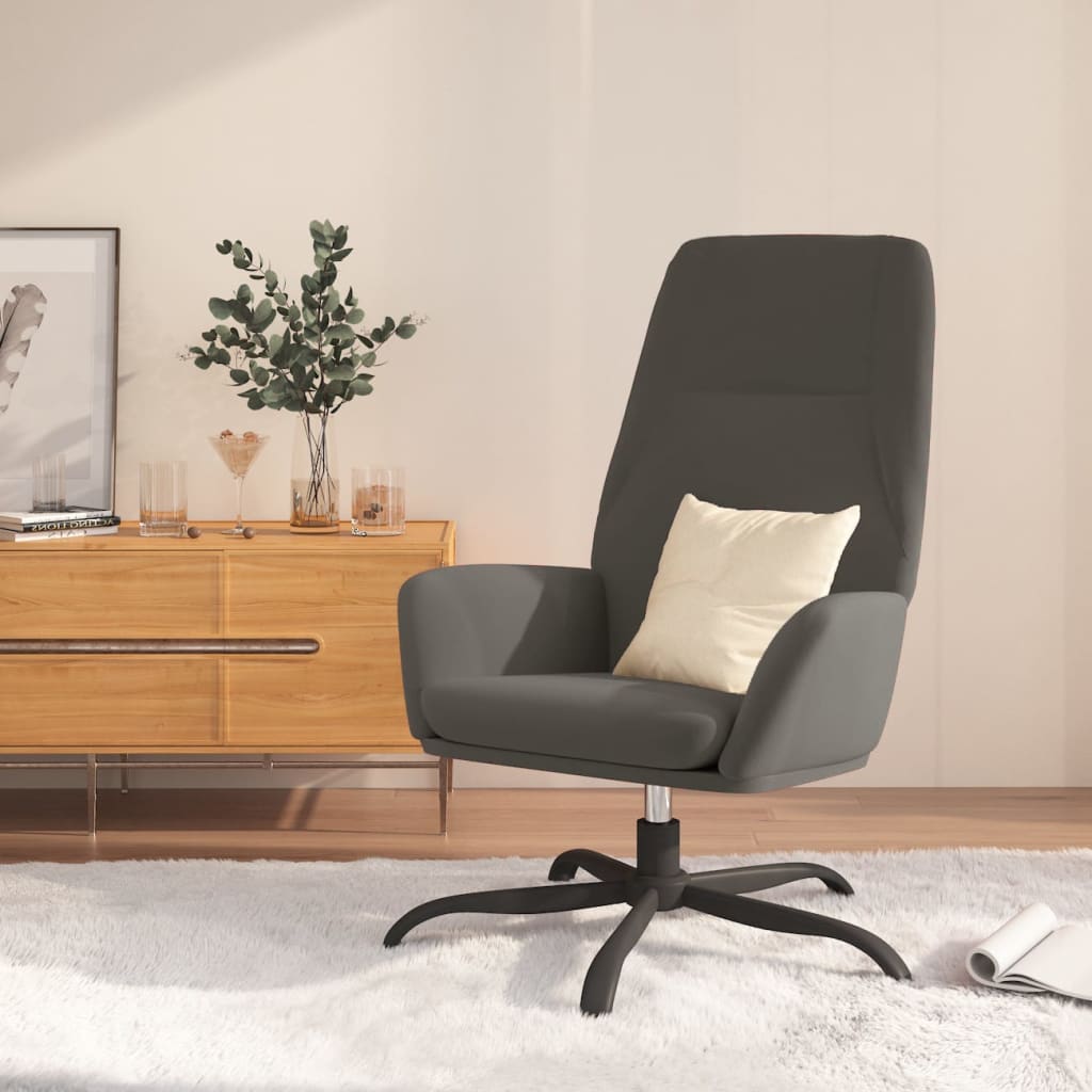 Chaise de relaxation Gris foncé Velours