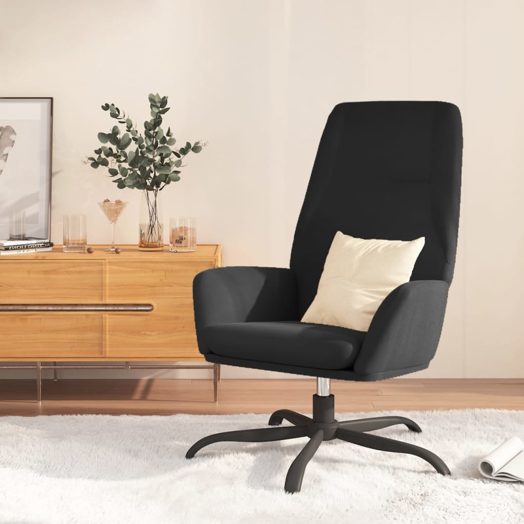 vida XL Relaxsessel Schwarz Wildleder-Optik