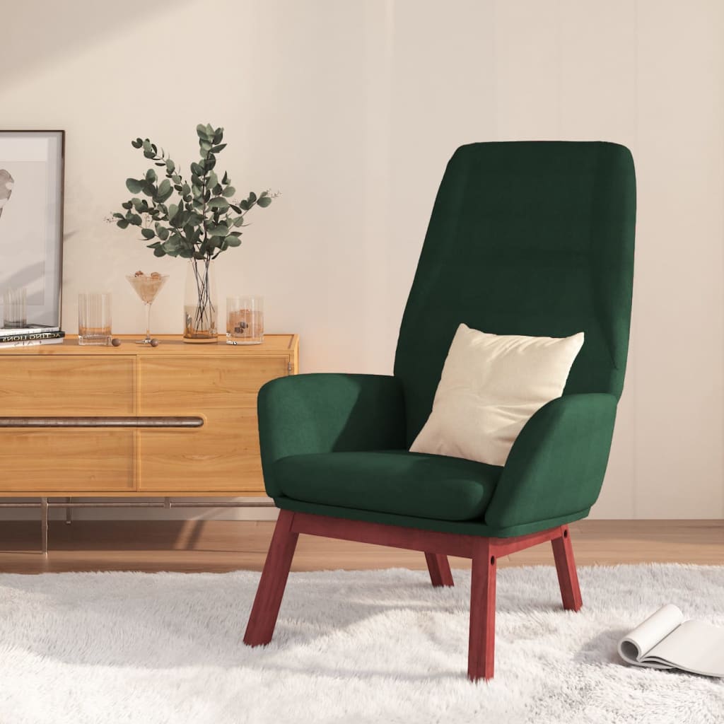 vidaXL Scaun de relaxare, verde închis, material textil