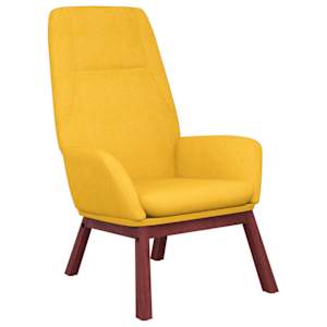 Relaxační křeslo hořčicově žluté textil - obrázek 2