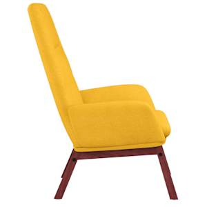 Relaxační křeslo hořčicově žluté textil - obrázek 4