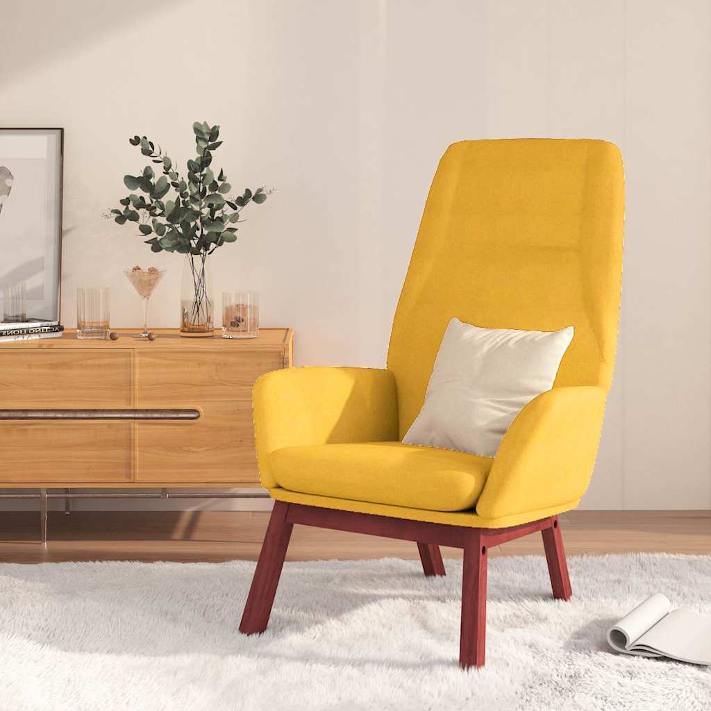 vidaXL Fotel, musztardowy, obity tkanin�