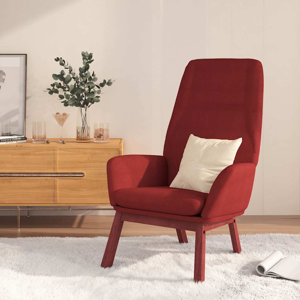 vidaXL Fotel wypoczynkowy, winna czerwie�, obity tkanin�