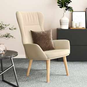 Relaxační židle krémová textil - obrázek 1