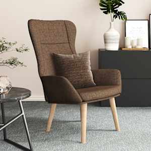 Relaxační křeslo hnědé textil - obrázek 1