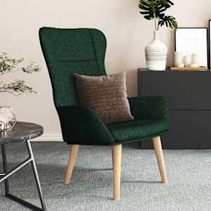 Relaxační křeslo tmavě zelené textil - obrázek 1