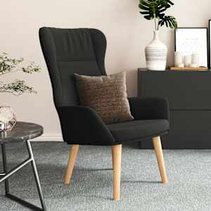 Relaxační židle černá textil - obrázek 1