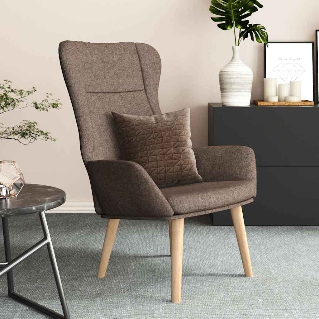 vidaXL Fotel wypoczynkowy, kolor taupe, obity tkanin�