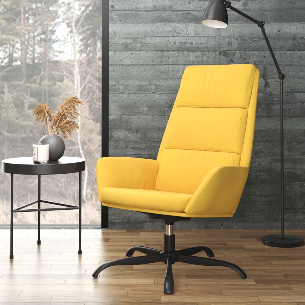 Chaise de relaxation Jaune moutarde Velours