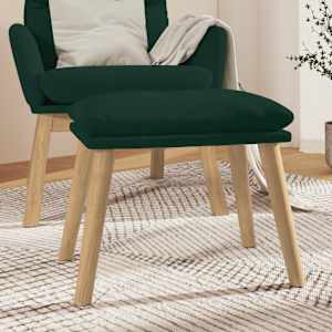 Stolček za noge temno zelen 45x29,5x35 cm žamet