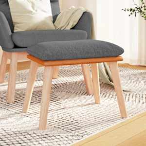 Podnožka světle šedá 45x29,5x35 cm textil a umělá kůže - obrázek 1