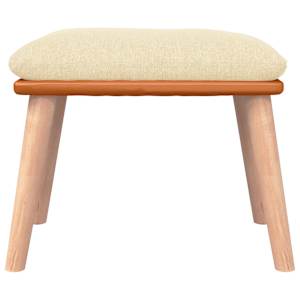 Podnožka krémová 45x29,5x35 cm textil a umělá kůže - obrázek 3